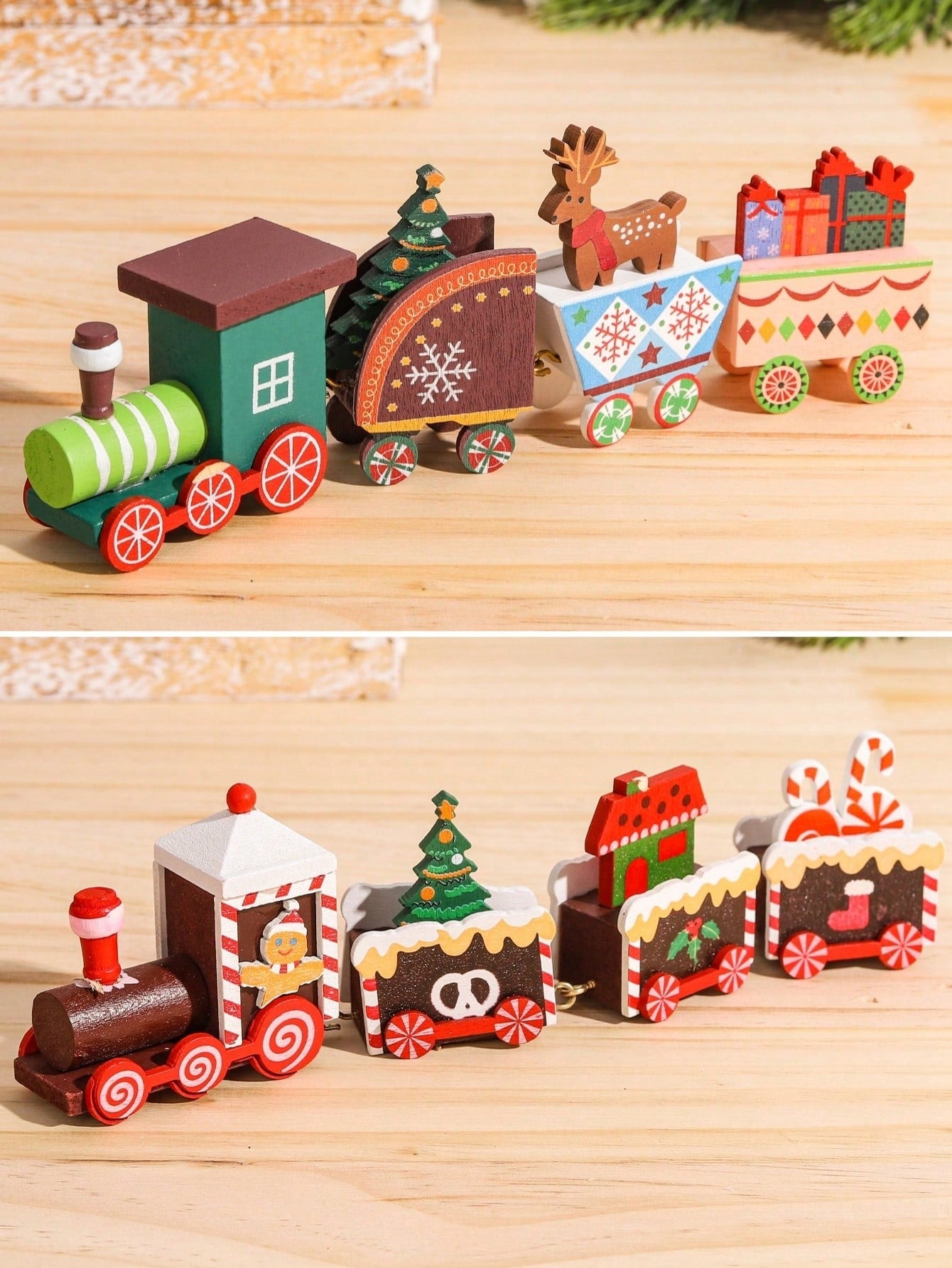 This set of wooden Christmas train ornaments is perfect for adding a festive touch to your holiday decorations. Made with high-quality wood, these ornaments are both durable and stylish. Each set includes four unique train sections, making them a great gift for friends and family.