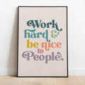 Colorful inspirational quote canvas poster in a black frame