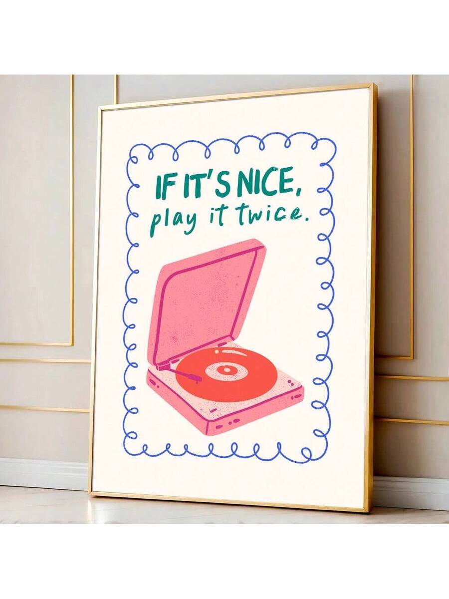 Bring Y2K nostalgia to any space with this minimalist music-inspired wall art poster. Featuring bold letter patterns in vibrant multicolor tones, it's the perfect statement piece for girls' rooms, modern living spaces, bedrooms, dining areas, and home offices. Crafted from durable chemical fiber material, this unframed poster offers versatile styling options—display it solo for impact or mix and match with other pieces to create a gallery wall.