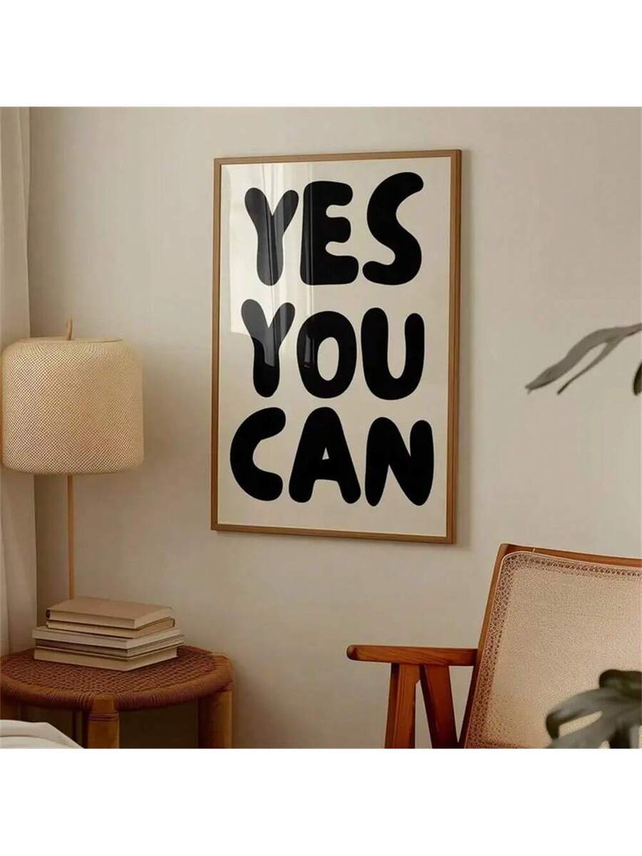 Transform your space with this striking "Yes You Can" inspirational canvas print. Featuring bold, modern lettering in vibrant multicolor tones, this minimalist artwork delivers an uplifting message perfect for bedrooms, home offices, living rooms, and creative spaces. The waterproof canvas construction ensures durability and longevity, while the lightweight design makes it easy to hang on any wall. Available as both framed and unframed options to suit your décor style. An ideal motivational piece for anyone