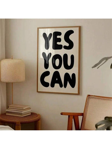 Transform your space with this striking "Yes You Can" inspirational canvas print. Featuring bold, modern lettering in vibrant multicolor tones, this minimalist artwork delivers an uplifting message perfect for bedrooms, home offices, living rooms, and creative spaces. The waterproof canvas construction ensures durability and longevity, while the lightweight design makes it easy to hang on any wall. Available as both framed and unframed options to suit your décor style. An ideal motivational piece for anyone