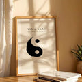 Black and white Yin Yang Bagua Zen canvas poster