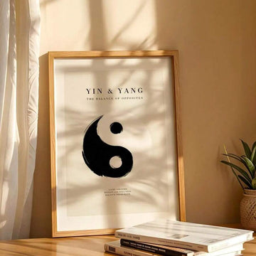 Black and white Yin Yang Bagua Zen canvas poster