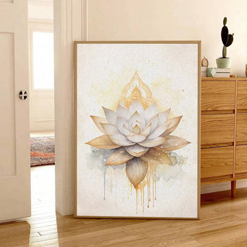 Spiritual energy poster shown in calm modern interior
